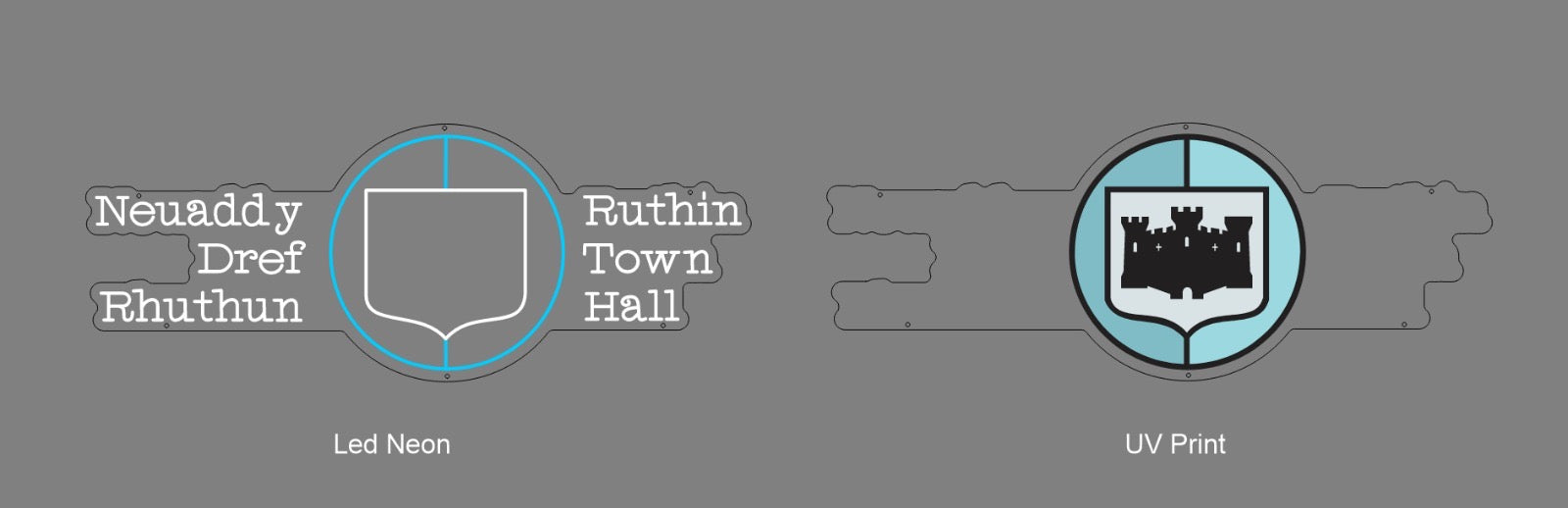 Custom Sign: Neuaddy Dref Rhuthun