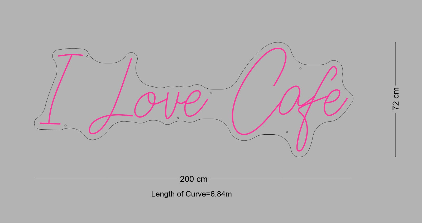 Custom Sign: I Love Cafe
