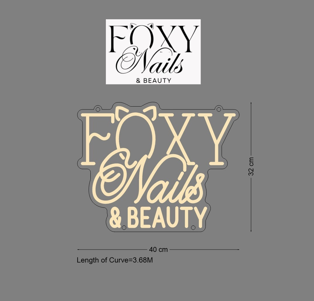 Custom Sign: FOXY NAILS & BEAUTY