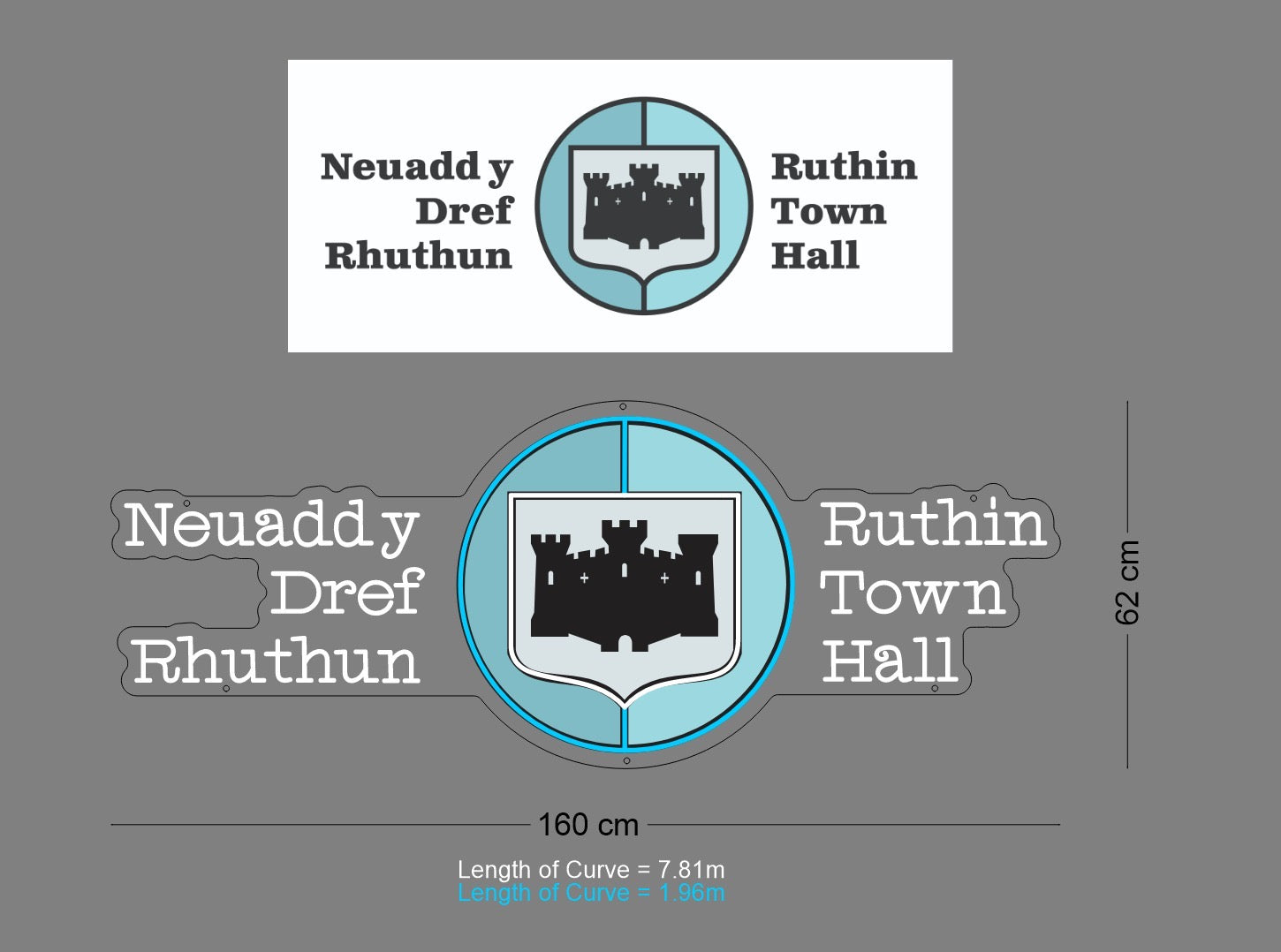 Custom Sign: Neuaddy Dref Rhuthun