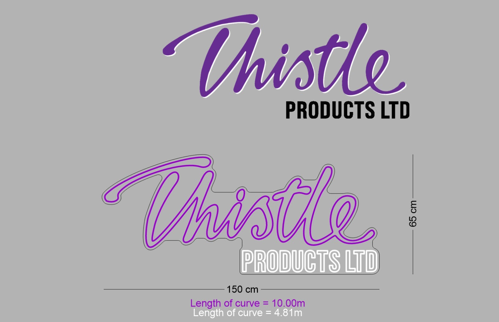 Custom Sign: Thistle PRODUCTS LTD