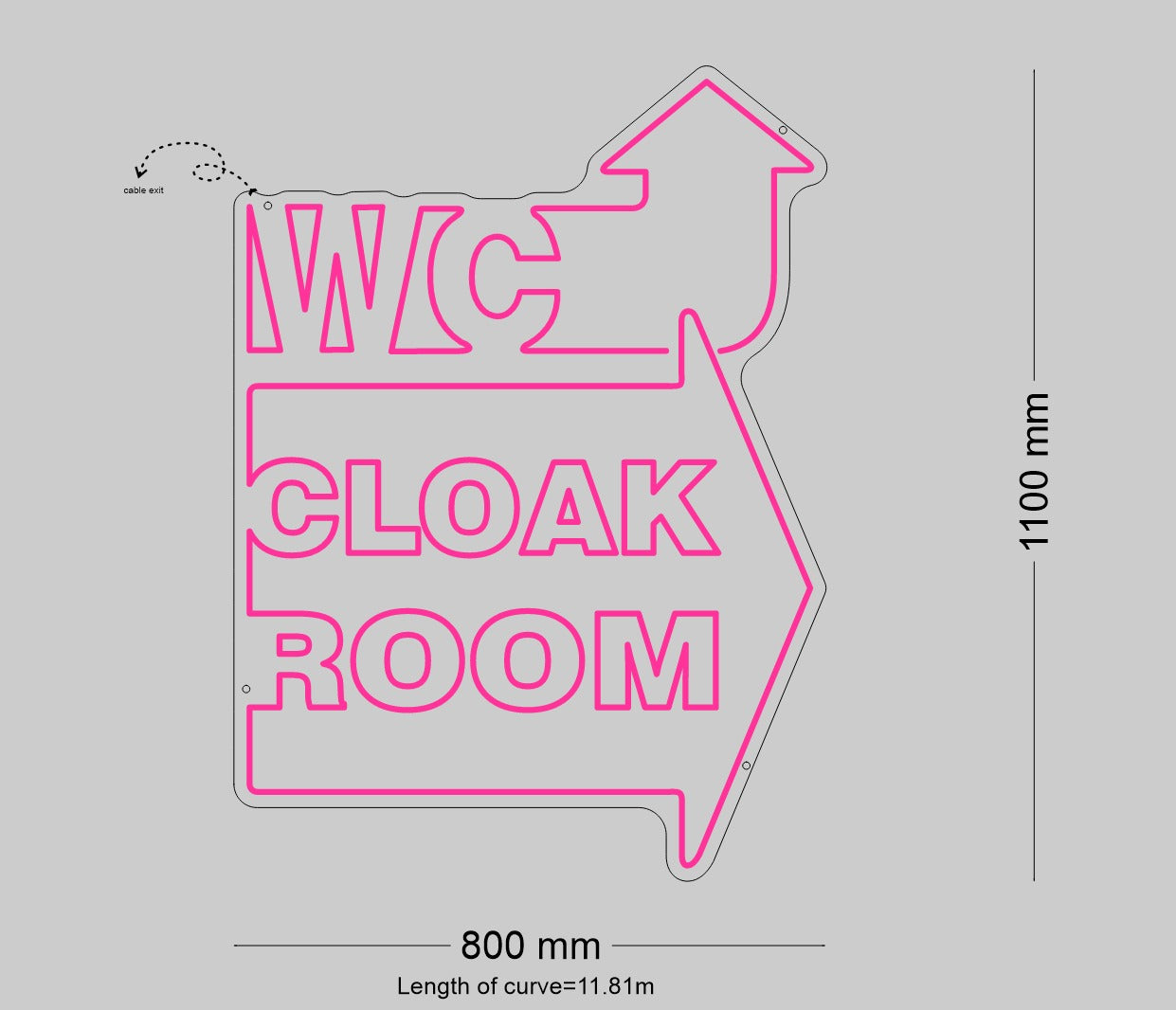 Custom Sign: WC CLOCK ROOM