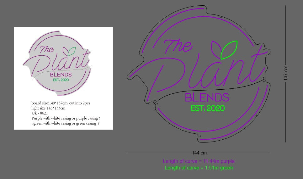 Custom Sign: The Plant BLENDS EST.2020