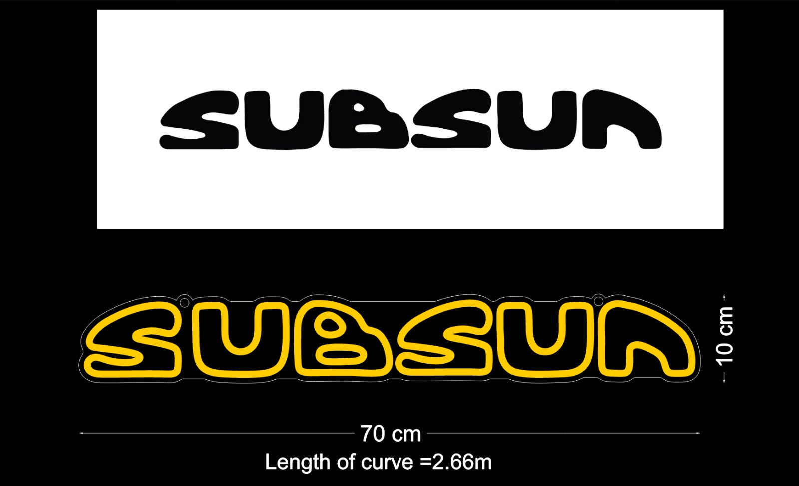 Custom Neon: SUBSUN (Golden)