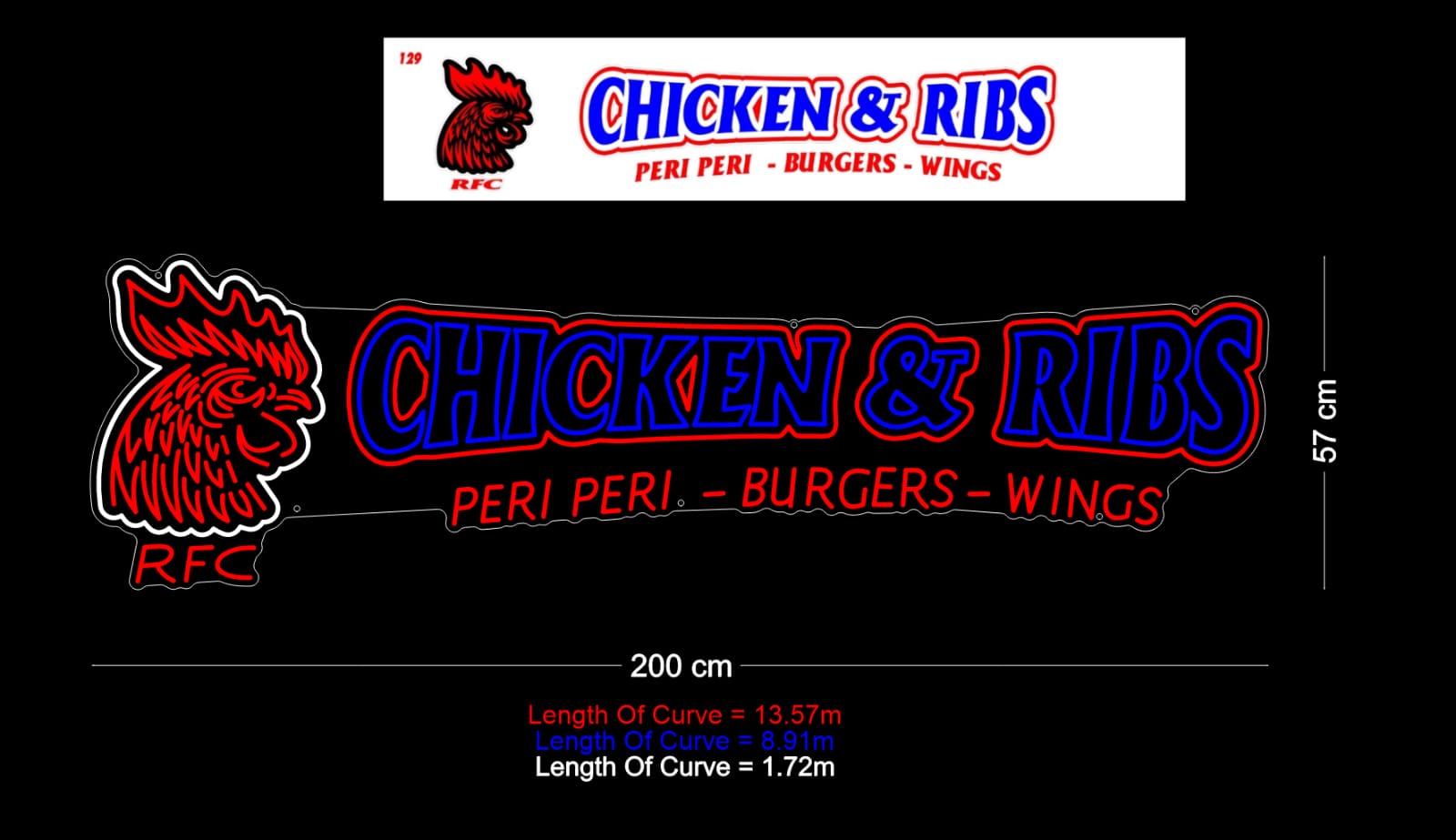 Custom Neon: CHICKEN & RIBS