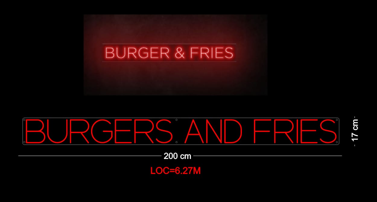 Custom Neon: BURGERS AND FRIES