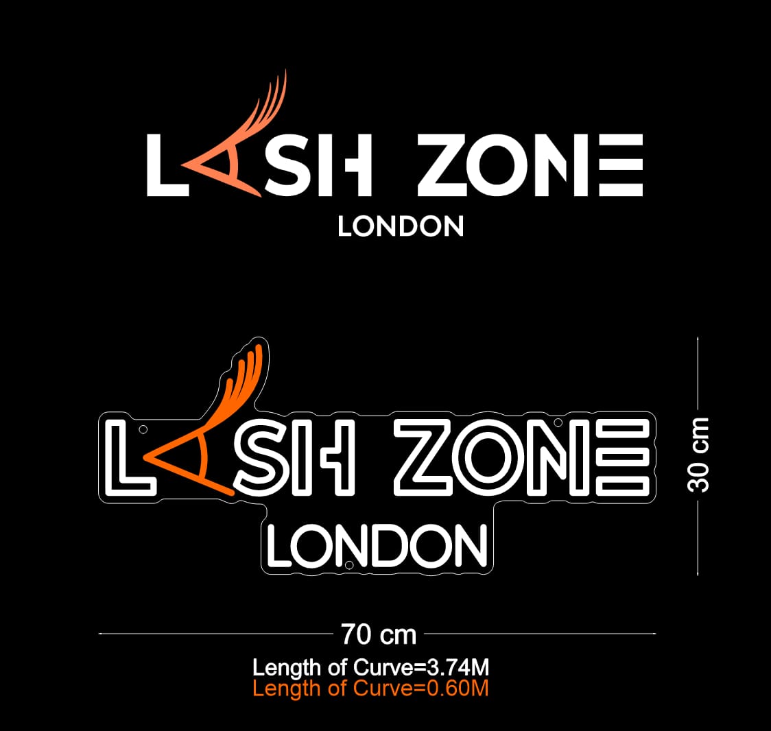 Custom Neon: LASH ZONE LONDON