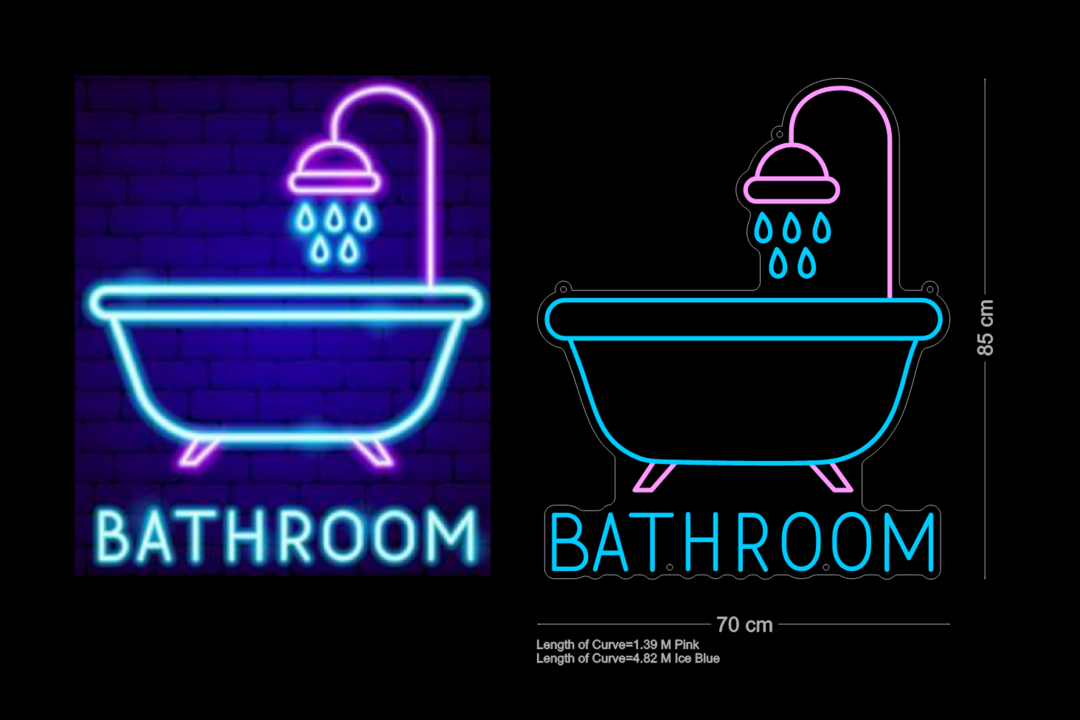 Custom Sign: BATHROOM