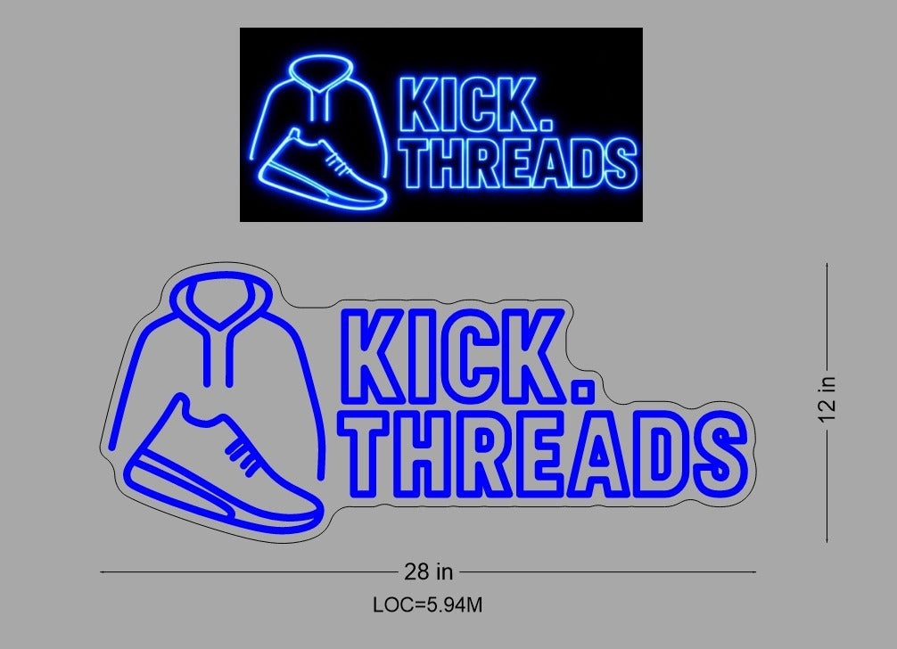 Custom Neon Sign Kick Threads Updated