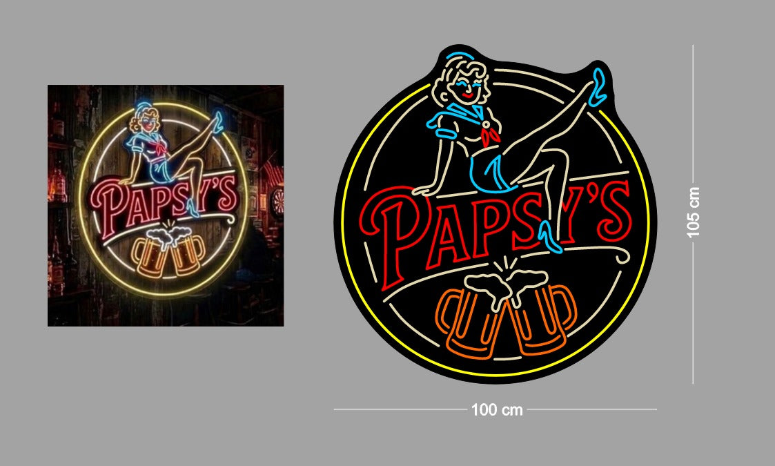 Custom Neon Sign Papsy’s