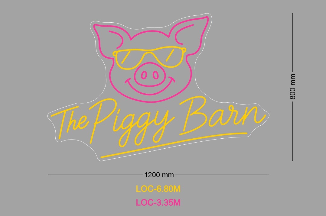 Custom Neon Sign The Piggy