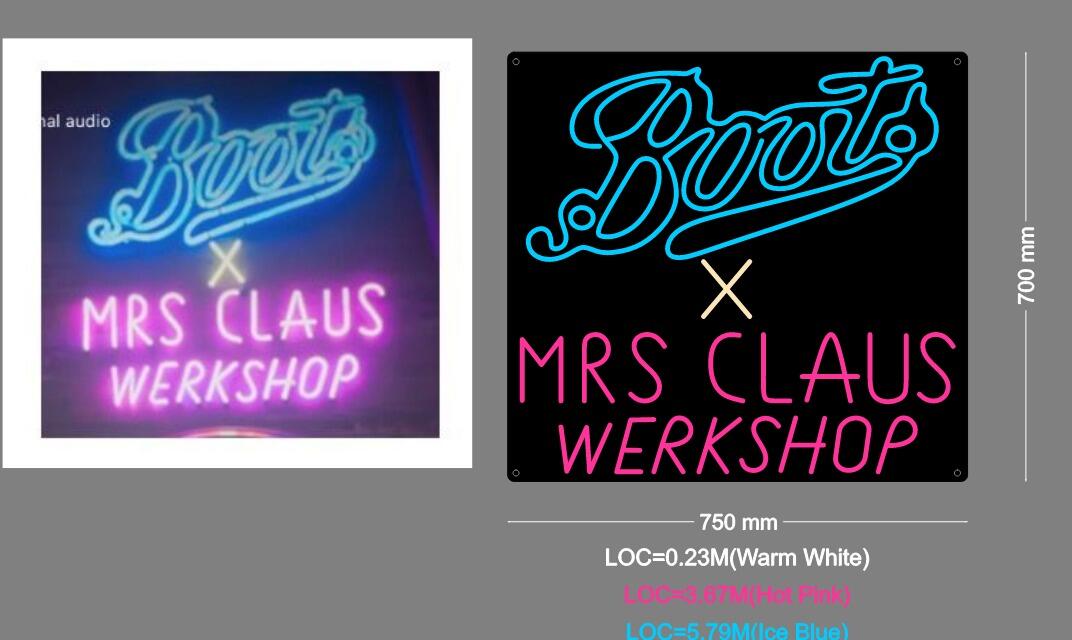 Custom Sign: Boots x MRS CLAUS WERKSHOP