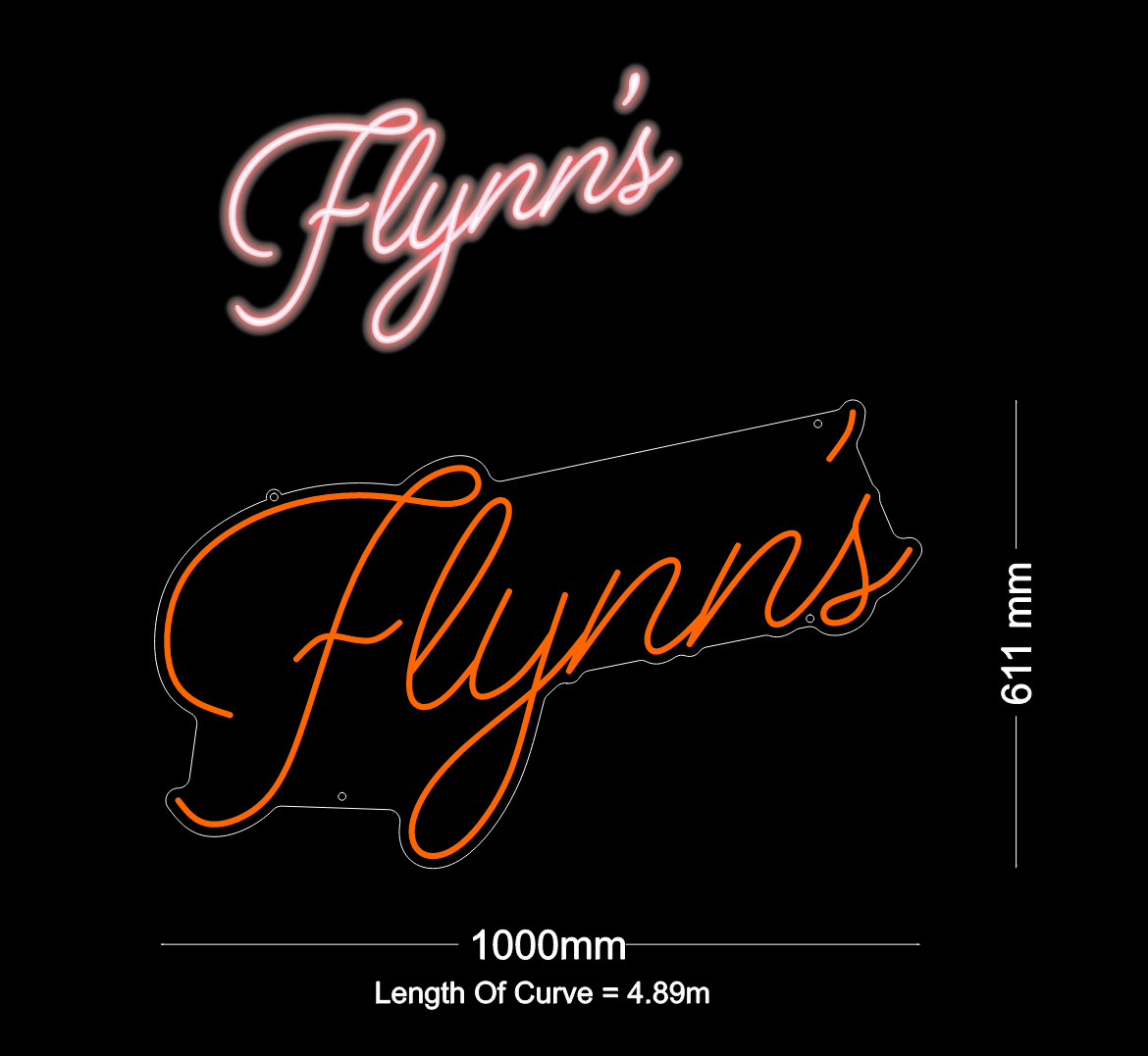 Custom Neon: Flynn's + LIVE AND LET LIVE