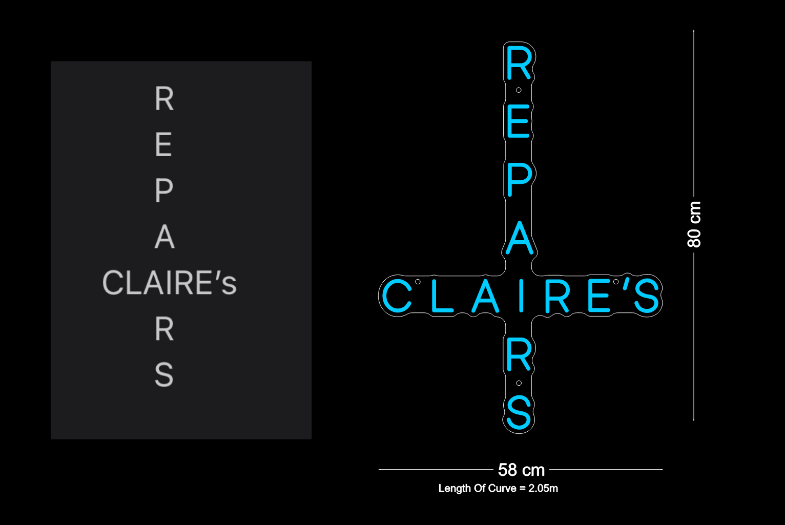 Custom Neon: REPAIRS CLAIRE'S