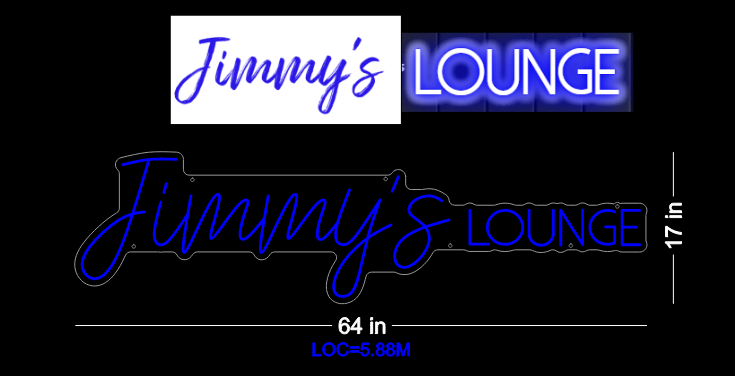 Custom Neon: Jimmy's LOUNGE