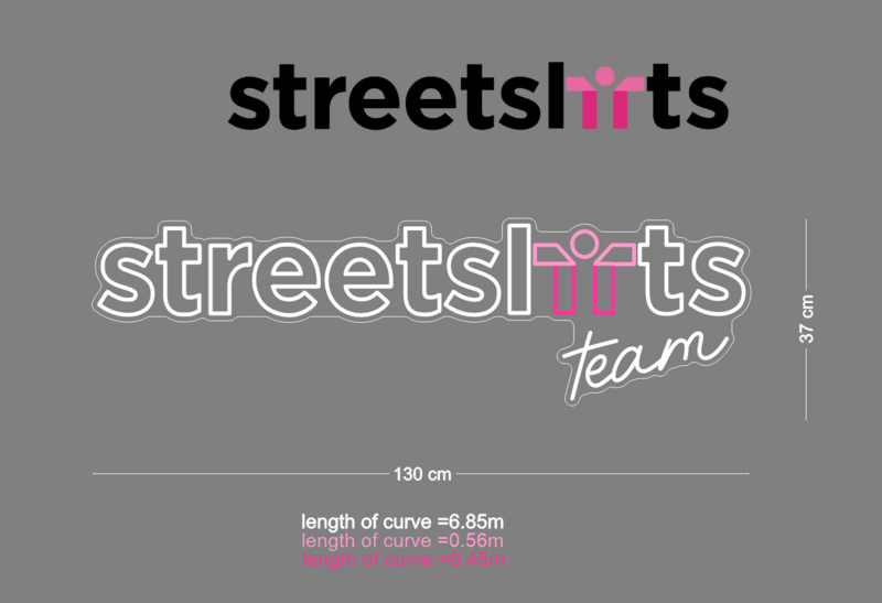 Custom Neon: streetshirts (cursive)team