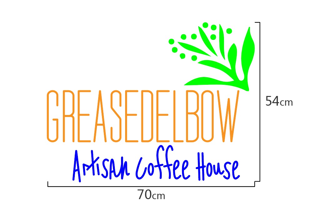 Custom Neon Sign: GREASEDELBOW