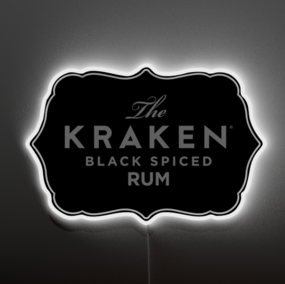 Kraken rum neon sign