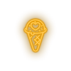 warm_white ice_cream led heart ice cream love relationship romance sweet valentine day neon factory