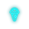 ice_blue ice_cream led heart ice cream love relationship romance sweet valentine day neon factory
