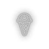 white ice_cream led heart ice cream love relationship romance sweet valentine day neon factory
