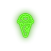 green ice_cream led heart ice cream love relationship romance sweet valentine day neon factory