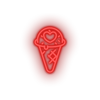 red ice_cream led heart ice cream love relationship romance sweet valentine day neon factory