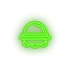 green ufo led adventure alien astronomy outer space space space ship ufo neon factory