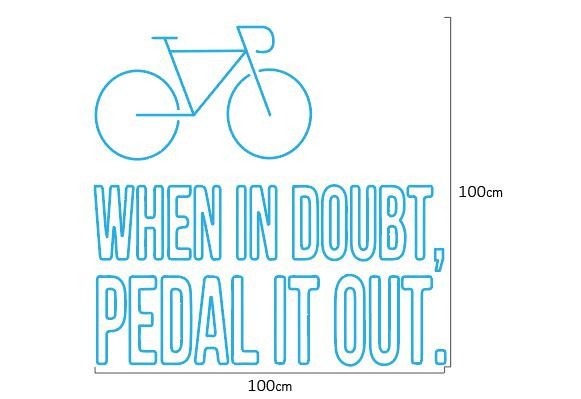 Double line "When in Doubt, Pedal it out" and "Eye"