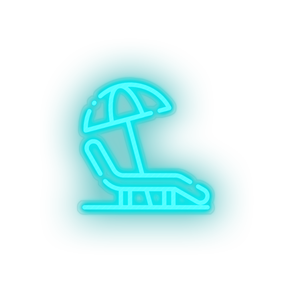 ice_blue beach_chair led beach beach chair holiday lounger chair summer umbrella vacation neon factory