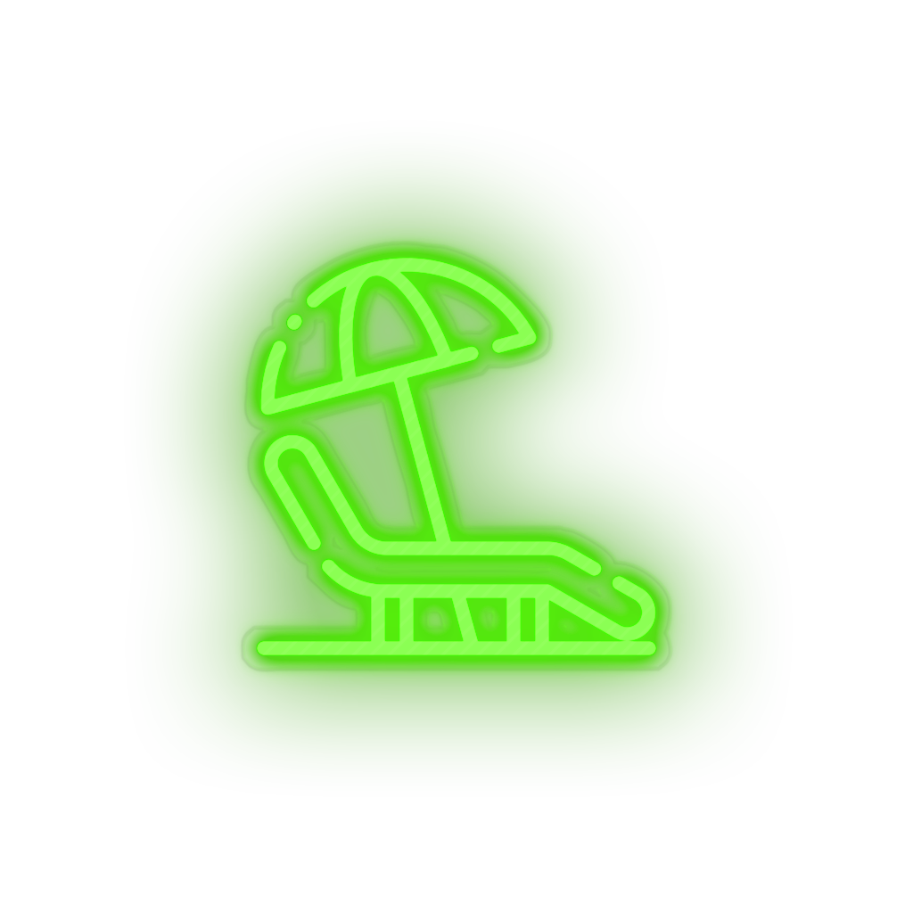 green beach_chair led beach beach chair holiday lounger chair summer umbrella vacation neon factory