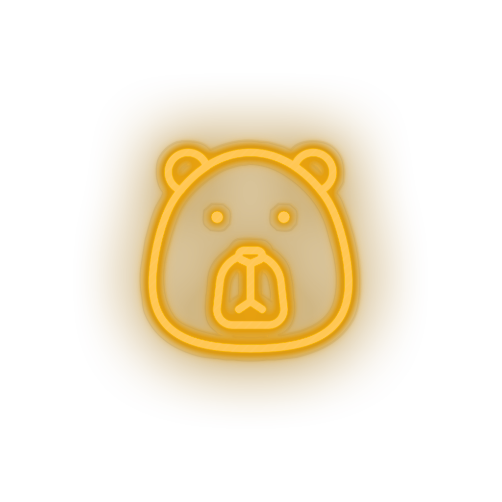 warm_white bear led animal bear carnivore cartoon fauna head zoo neon factory