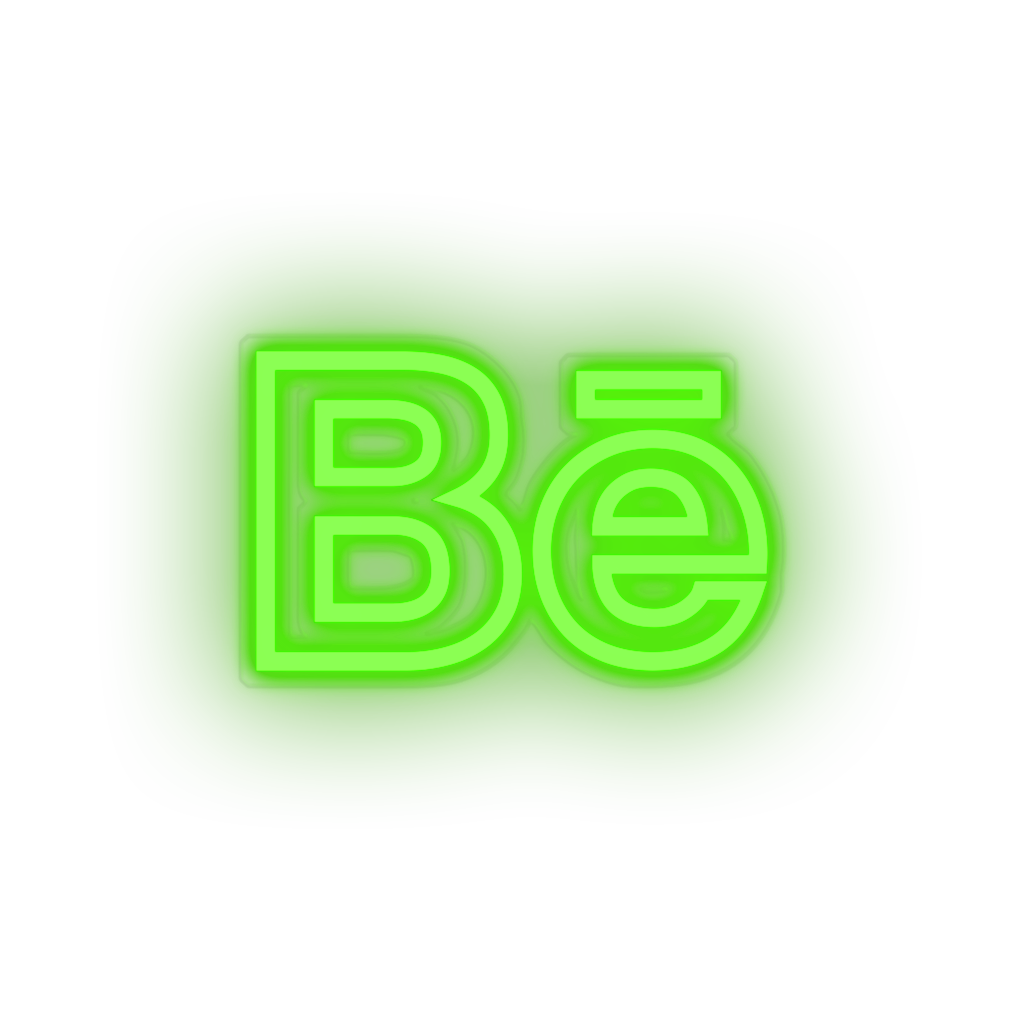 green behance social network brand logo led neon factory