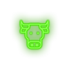 green bufalo led animal buffalo cape cartoon fauna herbivore zoo neon factory