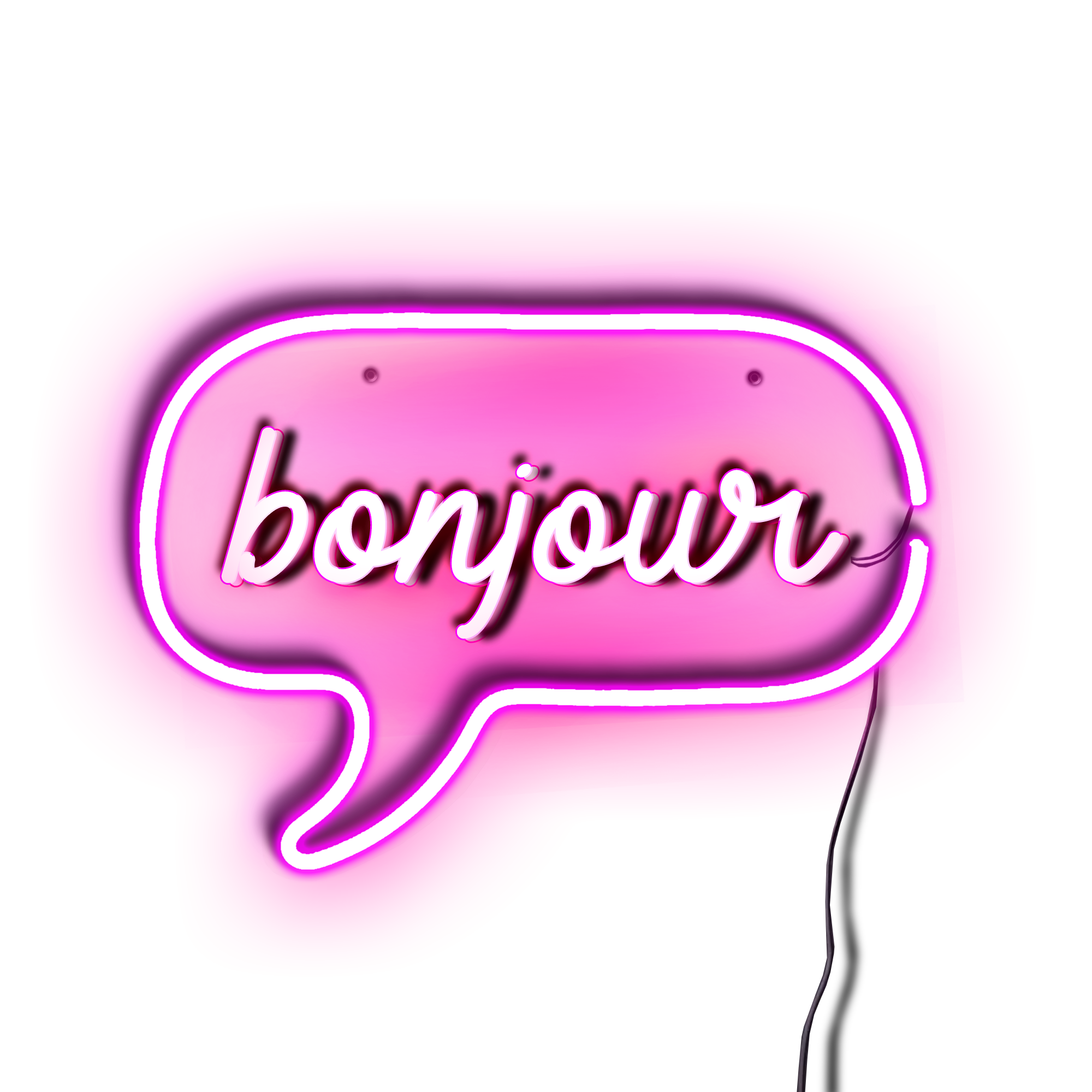 Neon sign french bonjour