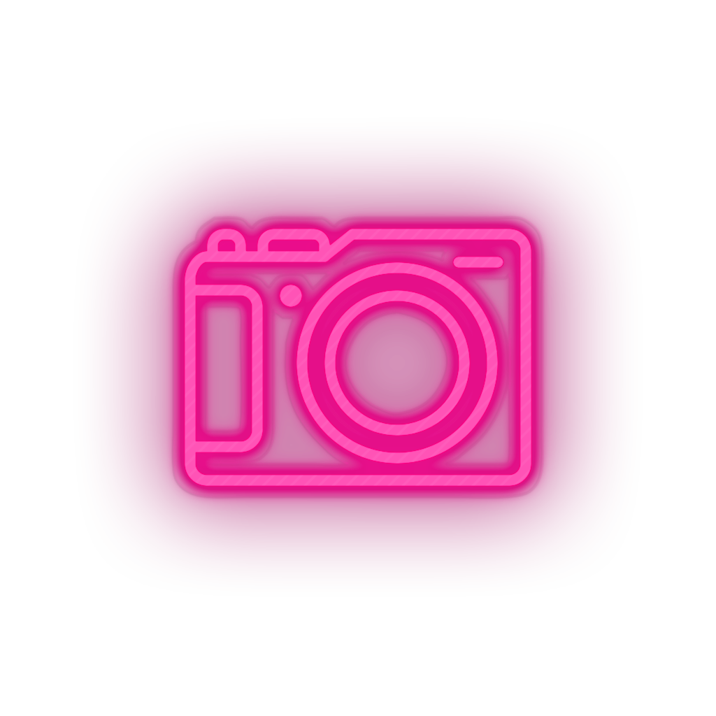 pink camera led camera holiday photo shot tourism travel vacation neon factory