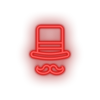 red circus_hat led amusement carnival circus circus hat magic hat mustache parade neon factory