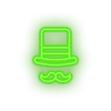 green circus_hat led amusement carnival circus circus hat magic hat mustache parade neon factory