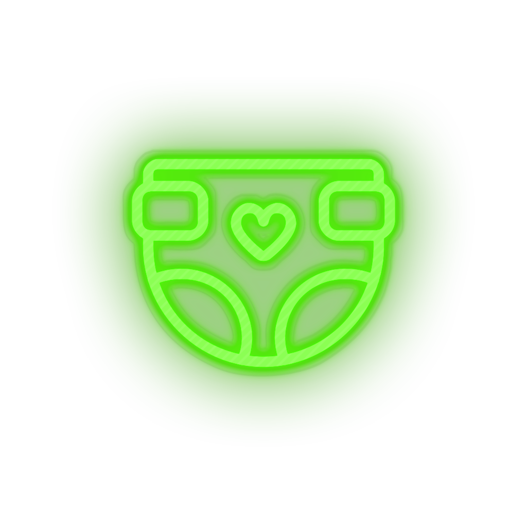 green diaper family children heart care child kid baby led neon factory