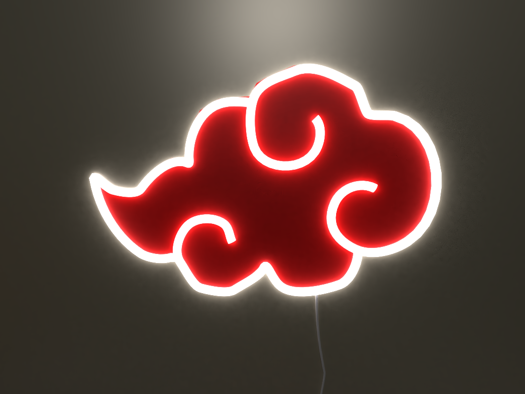 Akatsuki Naruto cloud neon sign