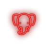 red elepant led animal bishop cartoon elephant fauna herbivore zoo neon factory