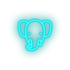ice_blue elepant led animal bishop cartoon elephant fauna herbivore zoo neon factory