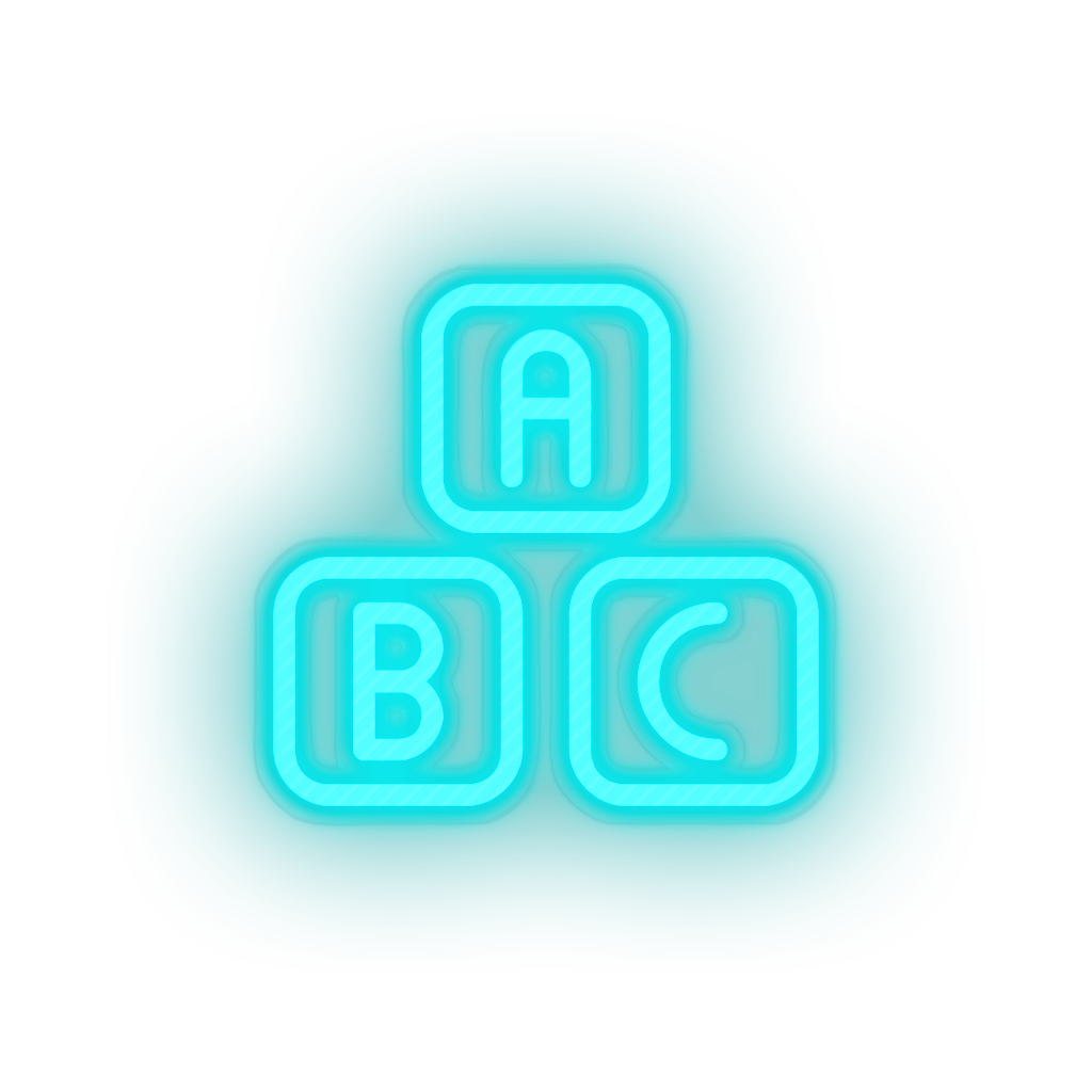 ice_blue family blocks abcs toys abc alphabet children child educative kid baby educational led neon factory