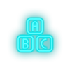 ice_blue family blocks abcs toys abc alphabet children child educative kid baby educational led neon factory