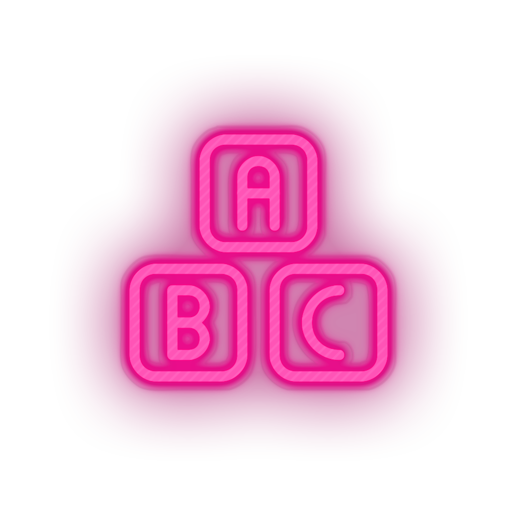 pink family blocks abcs toys abc alphabet children child educative kid baby educational led neon factory