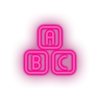 pink family blocks abcs toys abc alphabet children child educative kid baby educational led neon factory