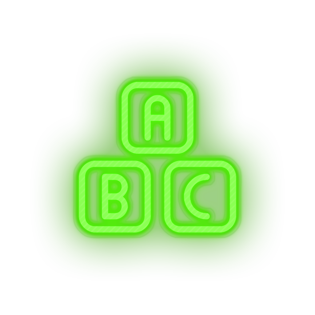 green family blocks abcs toys abc alphabet children child educative kid baby educational led neon factory