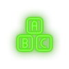 green family blocks abcs toys abc alphabet children child educative kid baby educational led neon factory