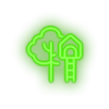 green family children house playground outdoors tree child kid baby treehouse led neon factory