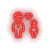 red family parent father children human person heart child kid dad baby led neon factory